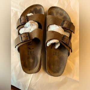Betula  Birkenstock sandals size 38 brown. Soles and cork good, see photos, worn